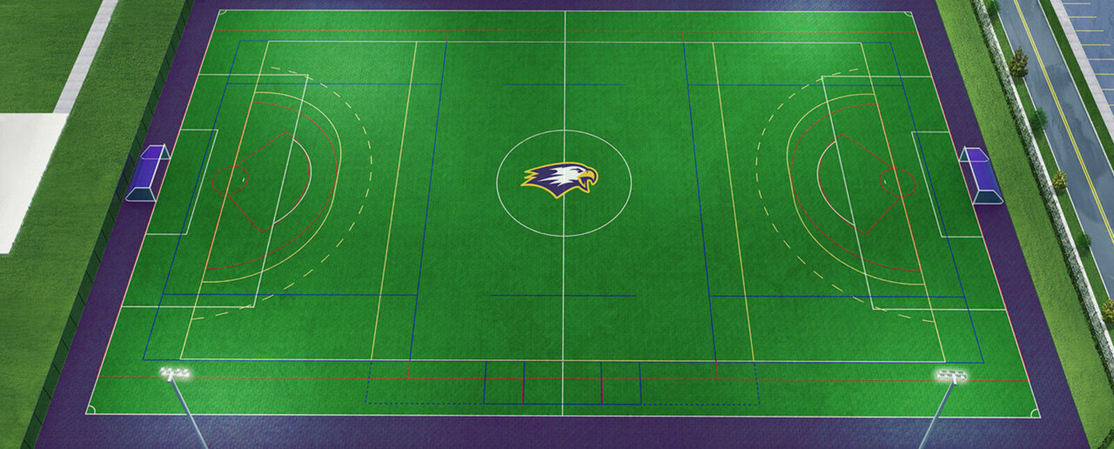 An artist rendering of the proposed turf field at Elmira College