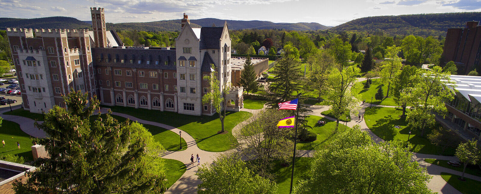 An aerial view of Meier Hall 