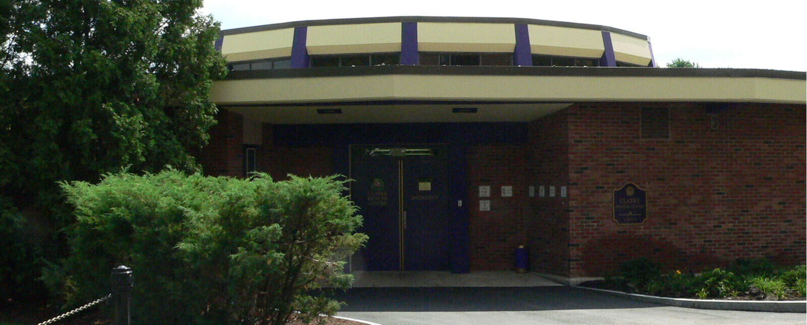 The entrance to the Clarke Health Center